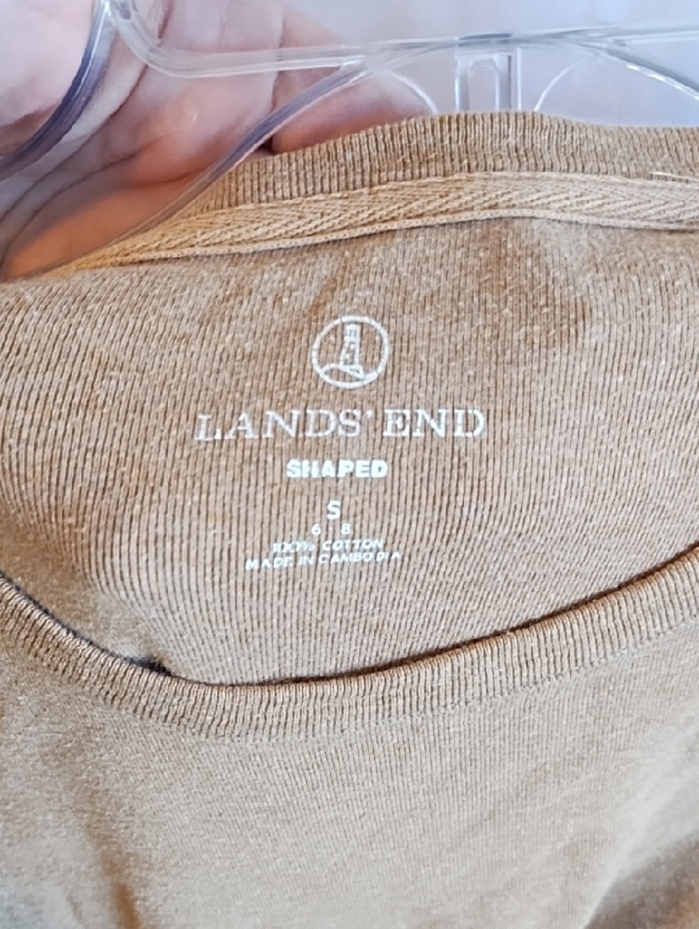Lands' End Women's Long Sleeve Tee in Camel Brown - Picture 3 of 3
